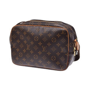 Louis Vuitton Reporter Shoulder Monogram Bag Leather Brown